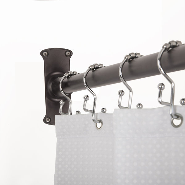 UtopiaAlley Rustproof 68" LShaped Fixed Shower Curtain Rod & Reviews